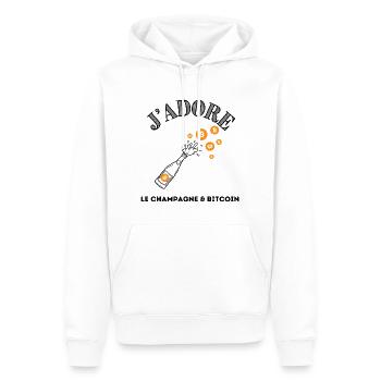Bitcoin-Blockchain - Männer Premium Bio Hoodie - Weiß - Vorne - Nico (187cm)
