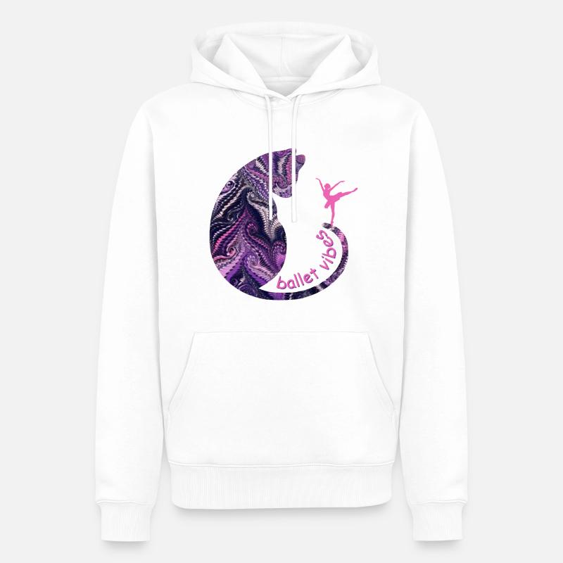 chat avec ballerine e 75 - Sweat à capuche Premium bio Homme - blanc