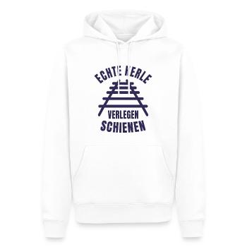 Echte Kerle verlegen Schienen Gleise - Männer Premium Bio Hoodie - Weiß - Vorne - Nico (187cm)