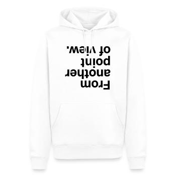 From another point of view - Männer Premium Bio Hoodie - Weiß - Vorne - Nico (187cm)