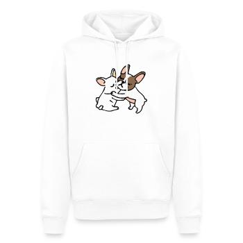 Hugs French Bulldog Dog Gift Frenchie - Men’s Premium Organic Hoodie - white - Front - Nico (187cm)