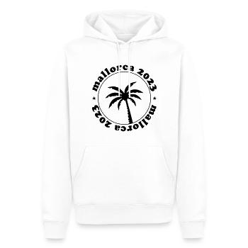 Majorque 2023 - Sweat à capuche Premium bio Homme - blanc - Devant - Nico (187cm)
