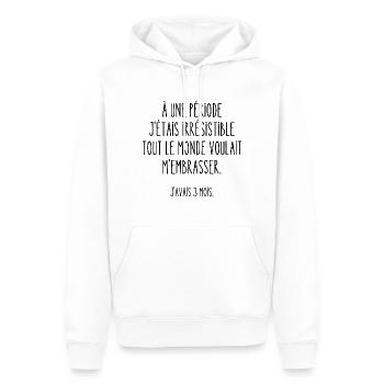 à une période j'étais irrésistible - Sweat à capuche Premium bio Homme - blanc - Devant - Nico (187cm)