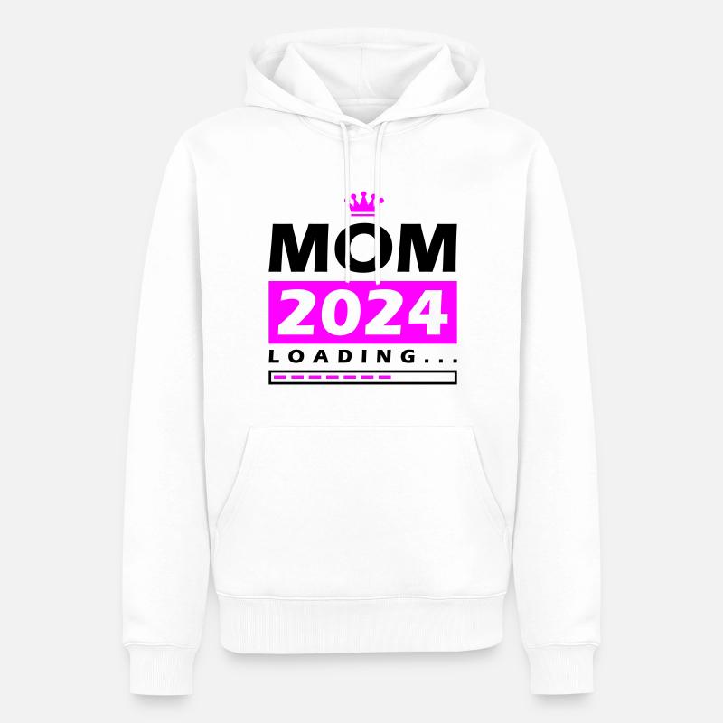Mama 2024 Loading Mom - Männer Premium Bio Hoodie - Weiß