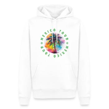 Mexiko Tour Urlaub Plame Bunt - Männer Premium Bio Hoodie - Weiß - Vorne - Nico (187cm)