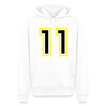 11 Nombre Collège - Sweat à capuche Premium bio Homme - blanc - Devant - Nico (187cm)