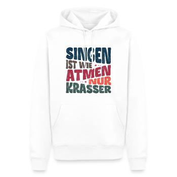 Chanter, c’est comme respirer, mais en plus flagrant - Sweat à capuche Premium bio Homme - blanc - Devant - Nico (187cm)