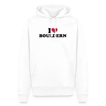 bouldering - Sweat à capuche Premium bio Homme - blanc - Devant - Nico (187cm)