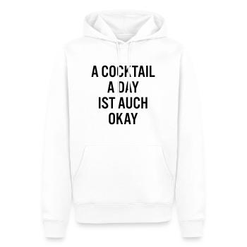 A cocktail a day ist auch okay - Männer Premium Bio Hoodie - Weiß - Vorne - Nico (187cm)