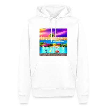 Sonniger Urlaub am Meer - Männer Premium Bio Hoodie - Weiß - Vorne - Nico (187cm)