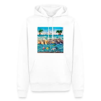 Sonniger Tag am Meer - Männer Premium Bio Hoodie - Weiß - Vorne - Nico (187cm)