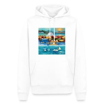 Urlaub am Meer - Männer Premium Bio Hoodie - Weiß - Vorne - Nico (187cm)