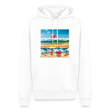 Kinder, die am Meer spielen - Männer Premium Bio Hoodie - Weiß - Vorne - Nico (187cm)