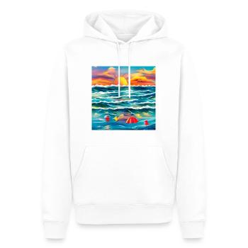 Sommer mit den Eltern am Meer - Männer Premium Bio Hoodie - Weiß - Vorne - Nico (187cm)
