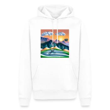 bicycle in sunny mountains - Men’s Premium Organic Hoodie - white - Front - Nico (187cm)