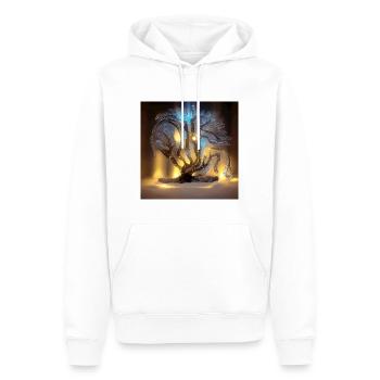 old tree with lights - Men’s Premium Organic Hoodie - white - Front - Nico (187cm)