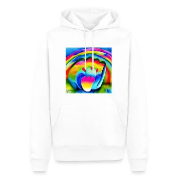 Arc-en-ciel à Pâques - Sweat à capuche Premium bio Homme - blanc - Devant - Nico (187cm)