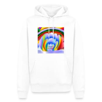 Arc-en-ciel en hiver - Sweat à capuche Premium bio Homme - blanc - Devant - Nico (187cm)