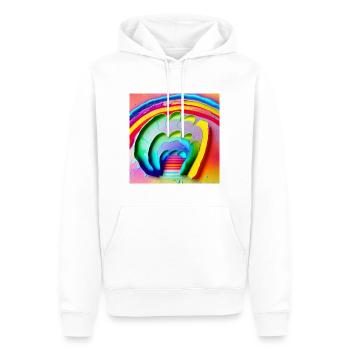 Regenbogen an sonnigen Regentagen - Männer Premium Bio Hoodie - Weiß - Vorne - Nico (187cm)