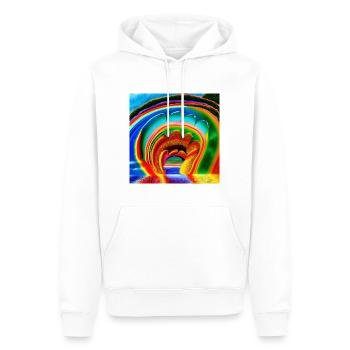 Journée ensoleillée arc-en-ciel - Sweat à capuche Premium bio Homme - blanc - Devant - Nico (187cm)