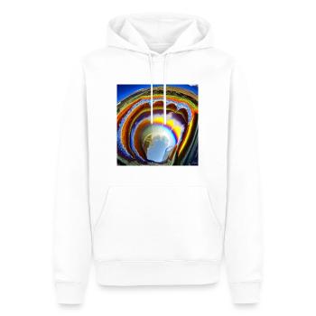 Regenbogen mit Sonne von oben - Männer Premium Bio Hoodie - Weiß - Vorne - Nico (187cm)