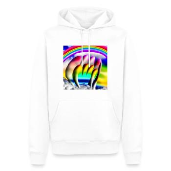 rainbow in sunny day - Men’s Premium Organic Hoodie - white - Front - Nico (187cm)