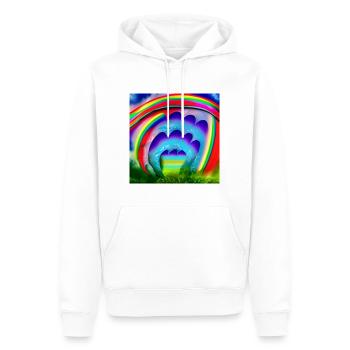 Bel arc-en-ciel - Sweat à capuche Premium bio Homme - blanc - Devant - Nico (187cm)