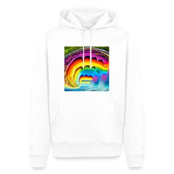 Arc-en-ciel en été - Sweat à capuche Premium bio Homme - blanc - Devant - Nico (187cm)