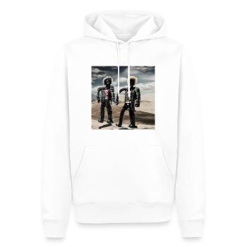 Männer in der Cyberwelt - Männer Premium Bio Hoodie - Weiß - Vorne - Nico (187cm)