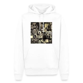 DER MENSCH IN DER CYBERWELT - Männer Premium Bio Hoodie - Weiß - Vorne - Nico (187cm)