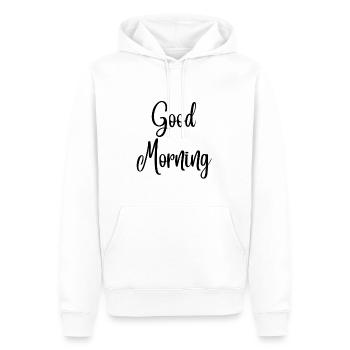 Bonjour - Sweat à capuche Premium bio Homme - blanc - Devant - Nico (187cm)
