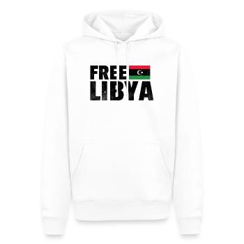 Freies Libyen: Unterstütze die libysche Freiheit - Männer Premium Bio Hoodie - Weiß - Vorne - Nico (187cm)
