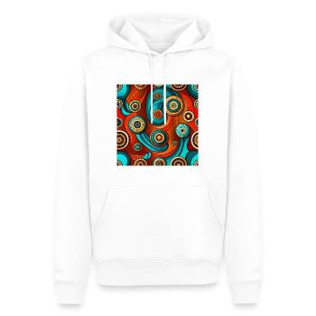 Modèle sans couture Ajrakh moderne - Sweat à capuche Premium bio Homme - blanc - Devant - Nico (187cm)