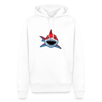 Cartoon Comic Cooler Roter Hai - Männer Premium Bio Hoodie - Weiß - Vorne - Nico (187cm)