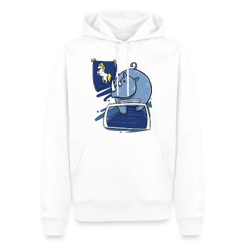 licorne drôle cadeau de Noël rhinocéros rhinocéros - Sweat à capuche Premium bio Homme - blanc - Devant - Nico (187cm)