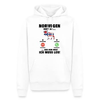 Norwegen ruft an Norwegische Flagge - Männer Premium Bio Hoodie - Weiß - Vorne - Nico (187cm)