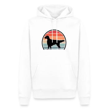 Setter Anglais Retro Englischer Setter Vintage - Sweat à capuche Premium bio Homme - blanc - Devant - Nico (187cm)