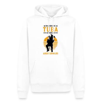 Ein Leben ohne Tuba ist möglich Aber sinnlos - Männer Premium Bio Hoodie - Weiß - Vorne - Nico (187cm)