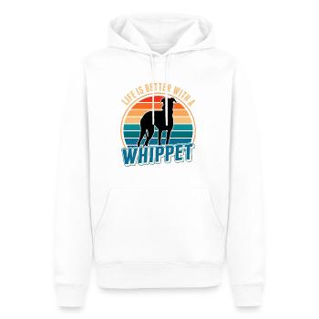 Life is better with a Whippet Greyhound Sighthound - Men’s Premium Organic Hoodie - white - Front - Nico (187cm)