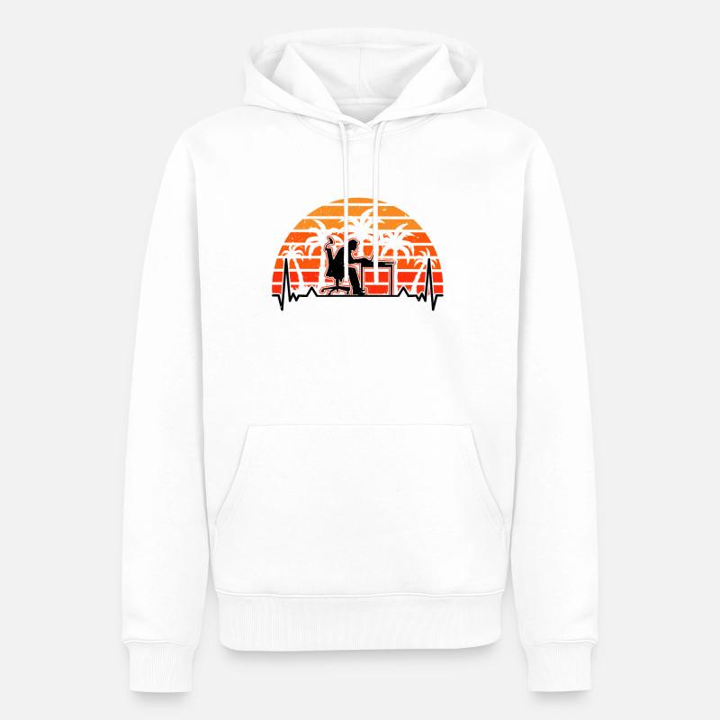 Informatiker Herzschlag Programmierer Computer - Männer Premium Bio Hoodie - Weiß