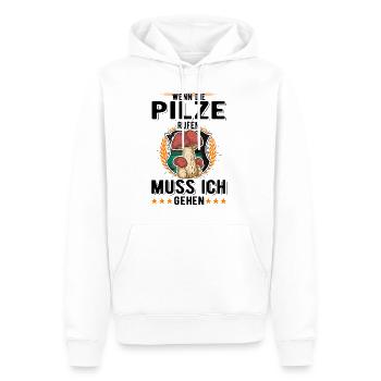 Wenn die Pilze rufen muss ich gehen Pilz - Männer Premium Bio Hoodie - Weiß - Vorne - Nico (187cm)