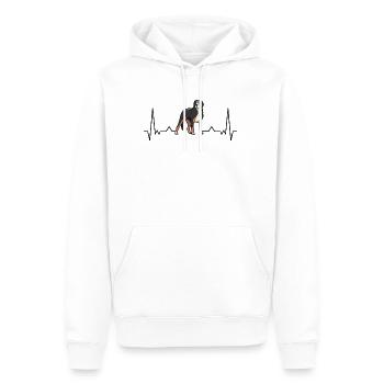 Großer Schweizer Sennenhund Herzschlag - Männer Premium Bio Hoodie - Weiß - Vorne - Nico (187cm)