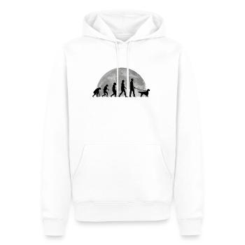 Setter anglais Evolution Moon Setter anglais - Sweat à capuche Premium bio Homme - blanc - Devant - Nico (187cm)