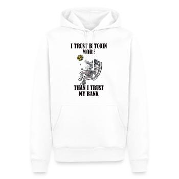 Cryptocurrency - I trust Bitcoin more - Men’s Premium Organic Hoodie - white - Front - Nico (187cm)