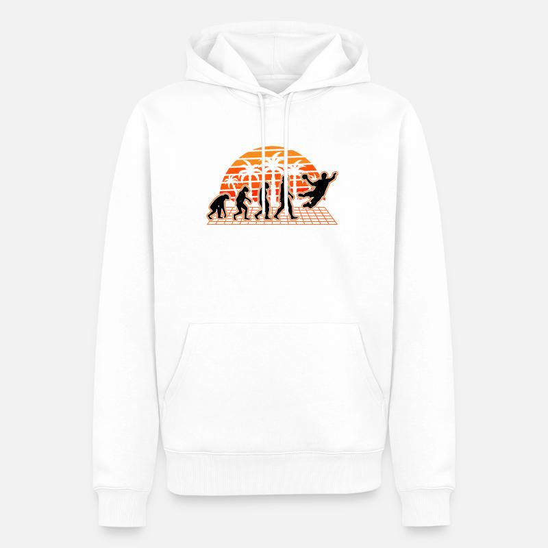 Handballer Evolution Sunset Handball - Sweat à capuche Premium bio Homme - blanc