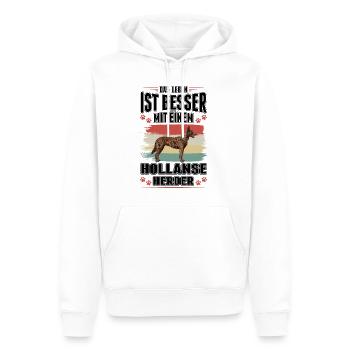 Hollandse Herder Spruch Holländischer Schäferhund - Männer Premium Bio Hoodie - Weiß - Vorne - Nico (187cm)