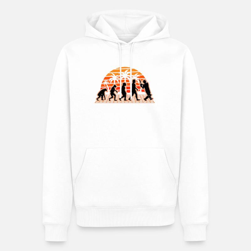 Cricket Evolution Sunset Cricketer - Sweat à capuche Premium bio Homme - blanc
