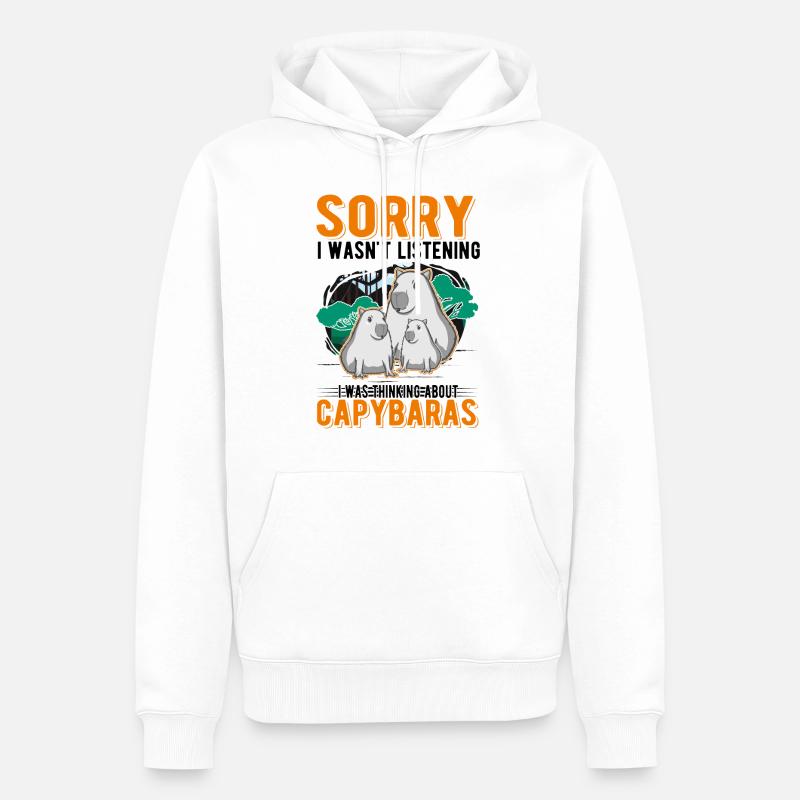 Capybara Wasserschwein Capibara - Männer Premium Bio Hoodie - Weiß