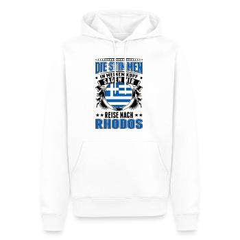 Griechenland Stimmen Urlaub Rhodos Kreta Greece - Männer Premium Bio Hoodie - Weiß - Vorne - Nico (187cm)