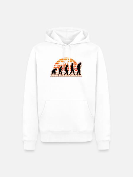 Saxophone Evolution Sunset Saxophoniste - Sweat à capuche Premium bio Homme - blanc